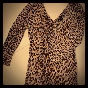 3/4 sleeve leopard print top